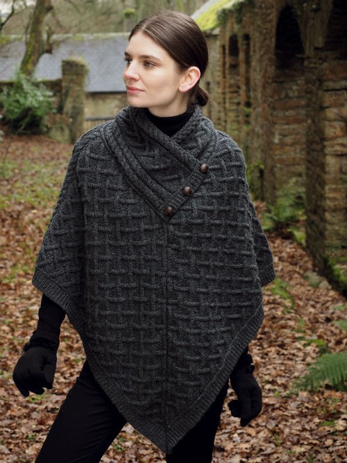 Green Connemara Cape in Super Soft Merino Wool