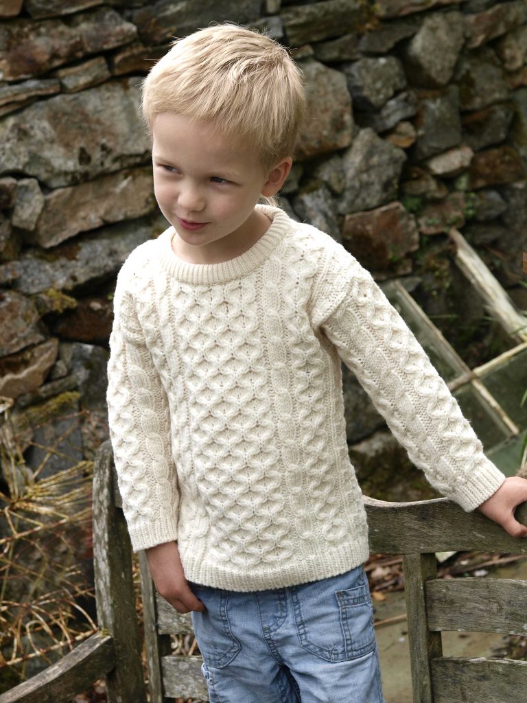 Aran Fisherman Knit sweater for kids