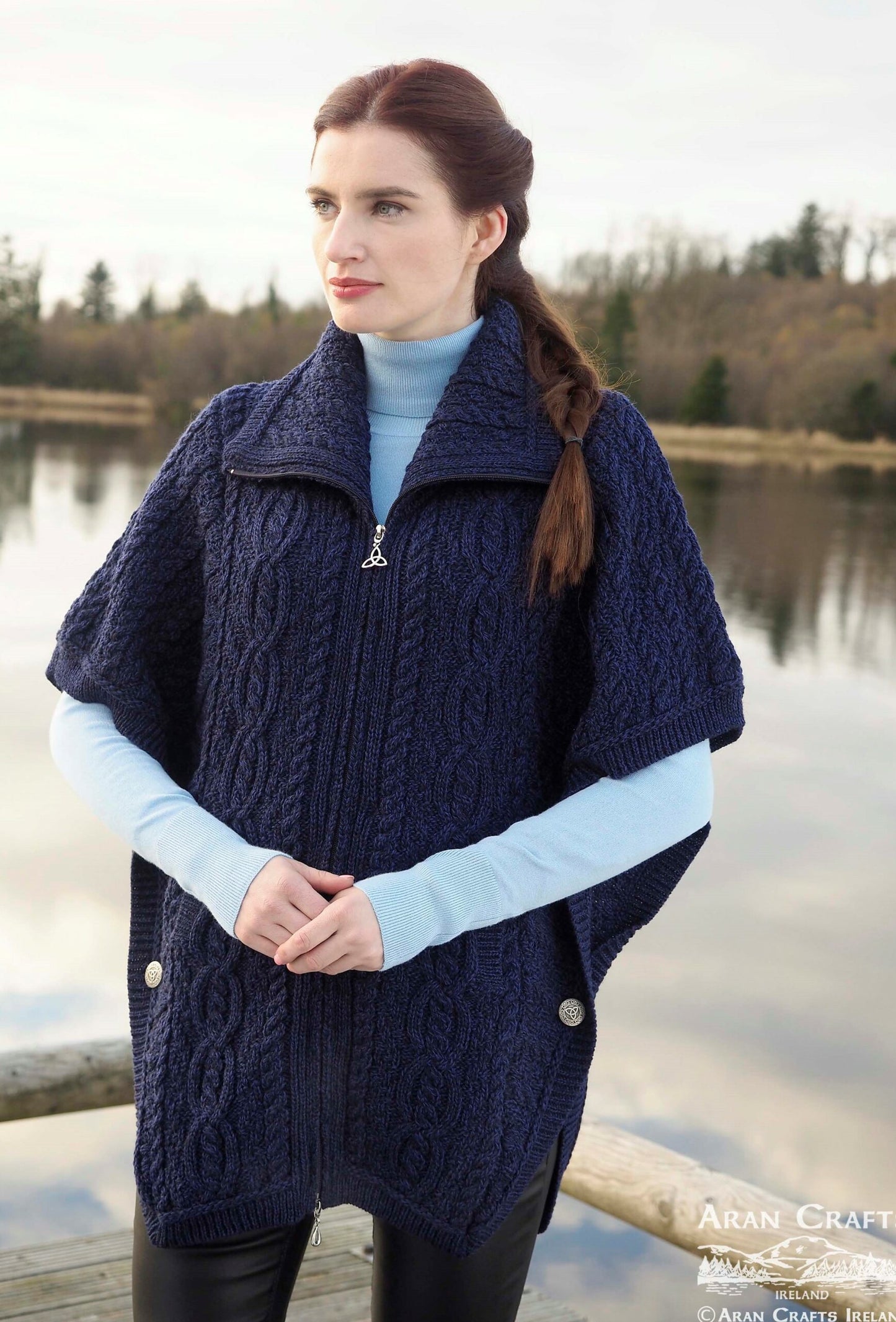 Inisfree Aran Wool Knit Jacket in `100% Merino Wool
