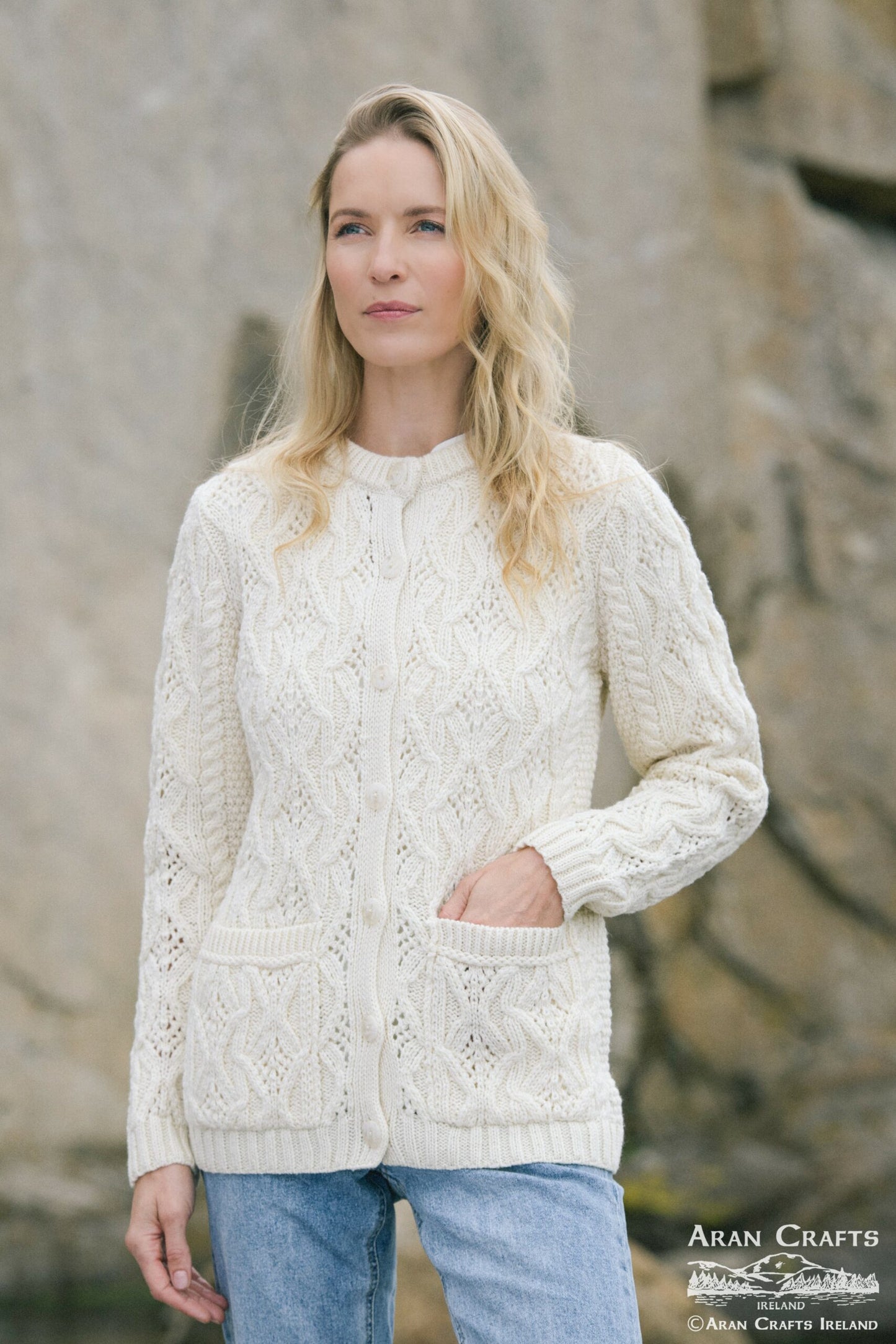 Aran Cardigan Natural