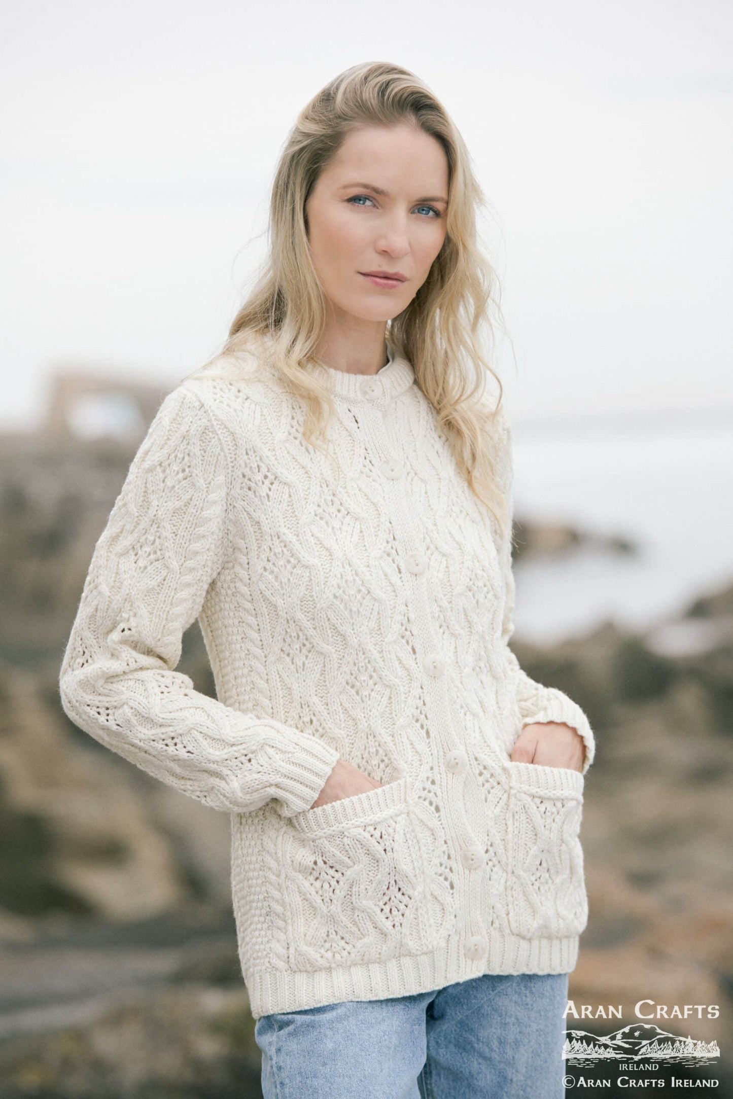 Aran Cardigan Natural